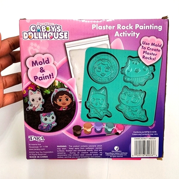NWT, Gabby's Dollhouse Plaster Rock Painting Activity, Age 3+ Mold & Paint Set - Picture 2 of 11